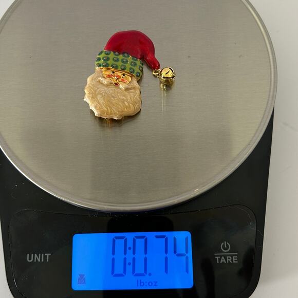 Vintage TC Santa Enamel 2" Pin Holiday Christmas Brooch Costume Jewelry Fashion - Picture 7 of 7